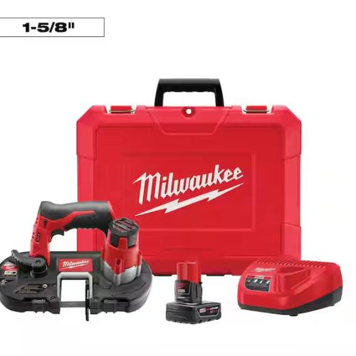 NEW! - Milwaukee M12 12V Lithium-Ion Cordless Sub-Compact Band Saw XC Kit with One 3.0h Battery  Charger and Hard Case