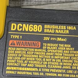 AS-IS DEWALT 20V MAX XR Lithium-Ion Electric Cordless 18-Gauge Brad Nailer (Tool Only)