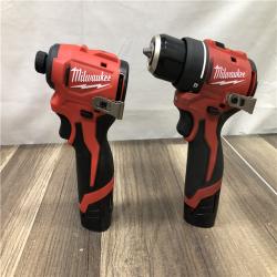 AS-IS Milwaukee  12-Volt Lithium-Ion Brushless Cordless Subcompact Drill and Impact Driver Combo Kit