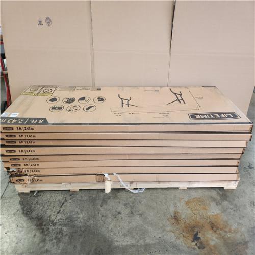 Phoenix Lifetime 8 ft. Plastic Commercial Folding Table (Set of 8)