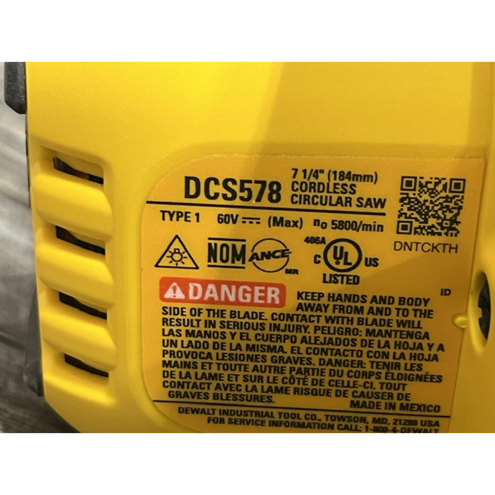 AS-IS DEWALT FLEXVOLT 60V MAX Cordless Brushless 7-1/4 in. Circular Saw with Brake (Tool Only)