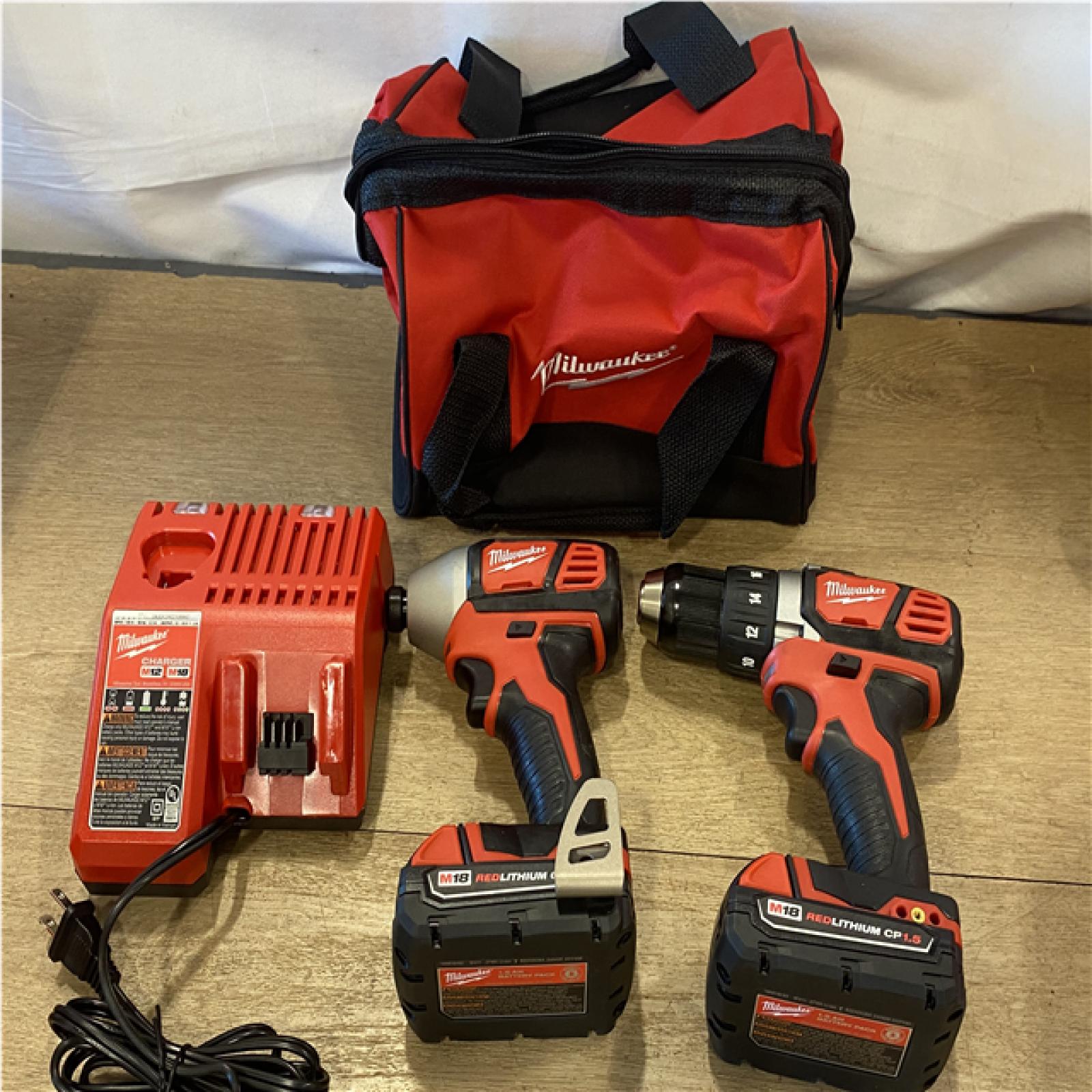 AS-IS Milwaukee 18V Lithium-Ion Cordless Drill Driver/Impact Driver Combo Kit