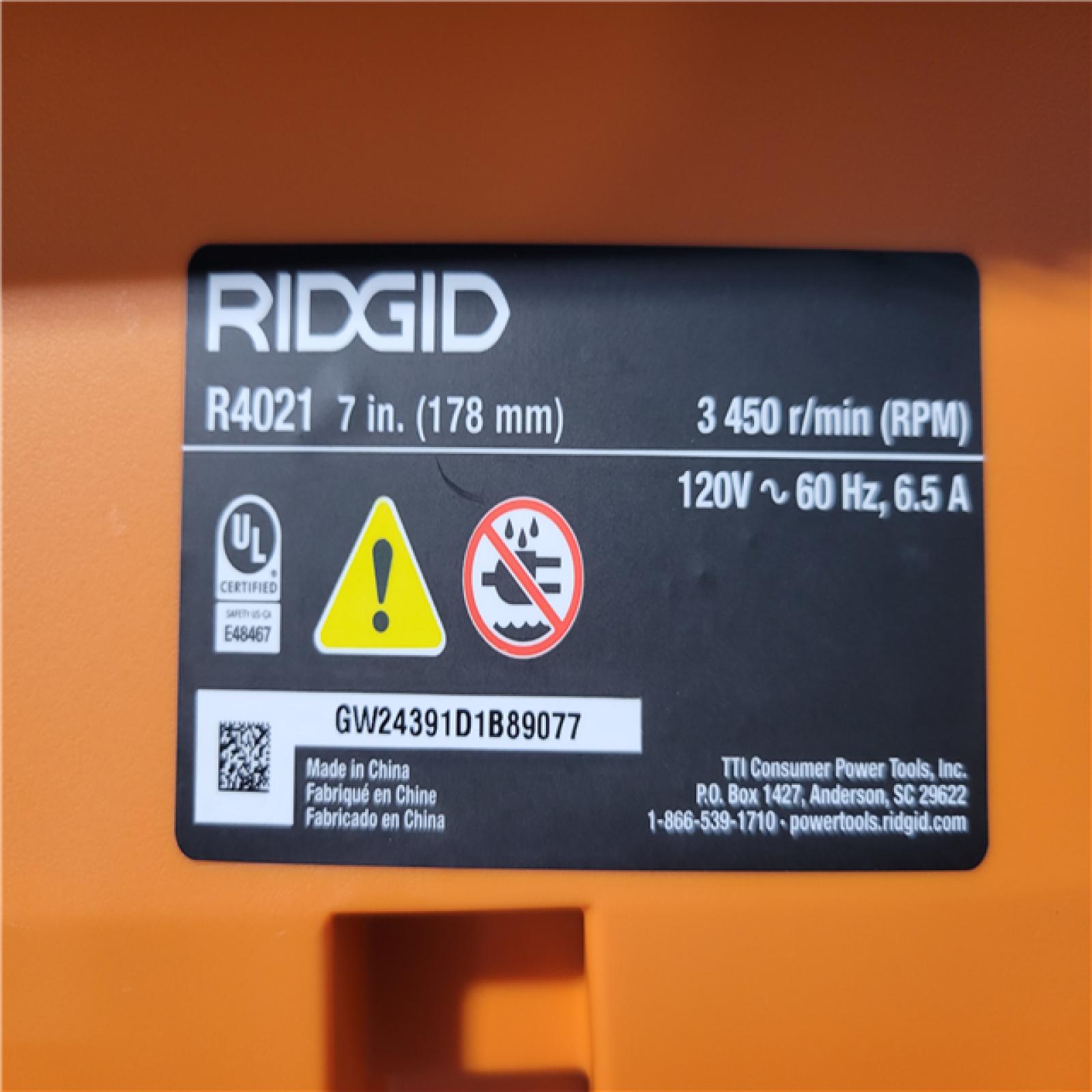 CALIFORNIA AS-IS RIDGID 7IN. TABLE TOP WET TILE SAW