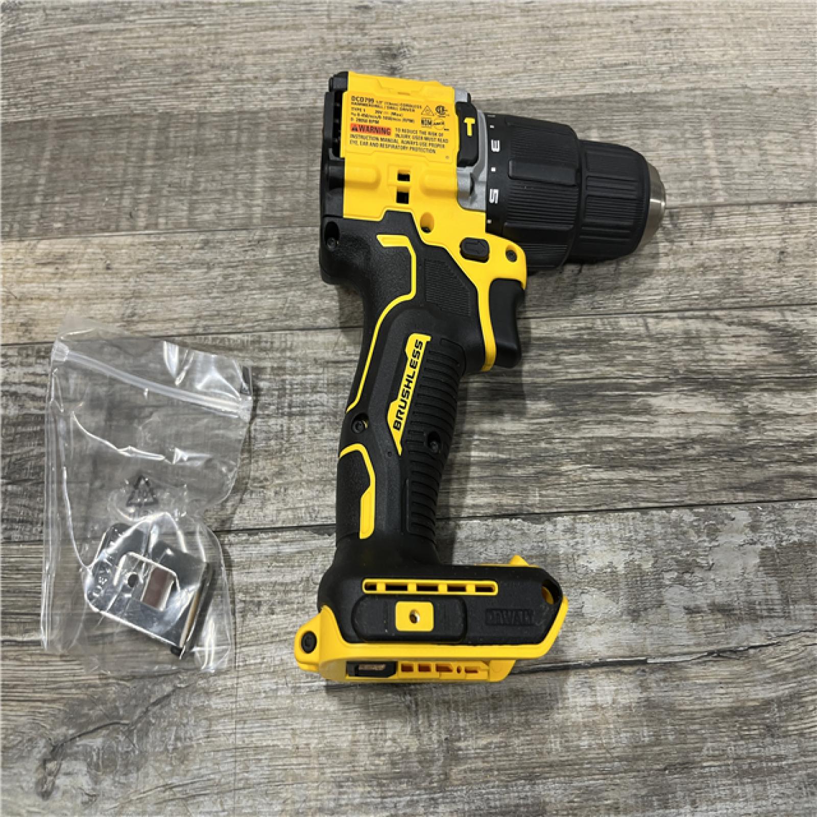 AS-IS DEWALT ATOMIC 20-Volt MAX Brushless Cordless 1/2 in. Hammer Drill (Tool-Only)