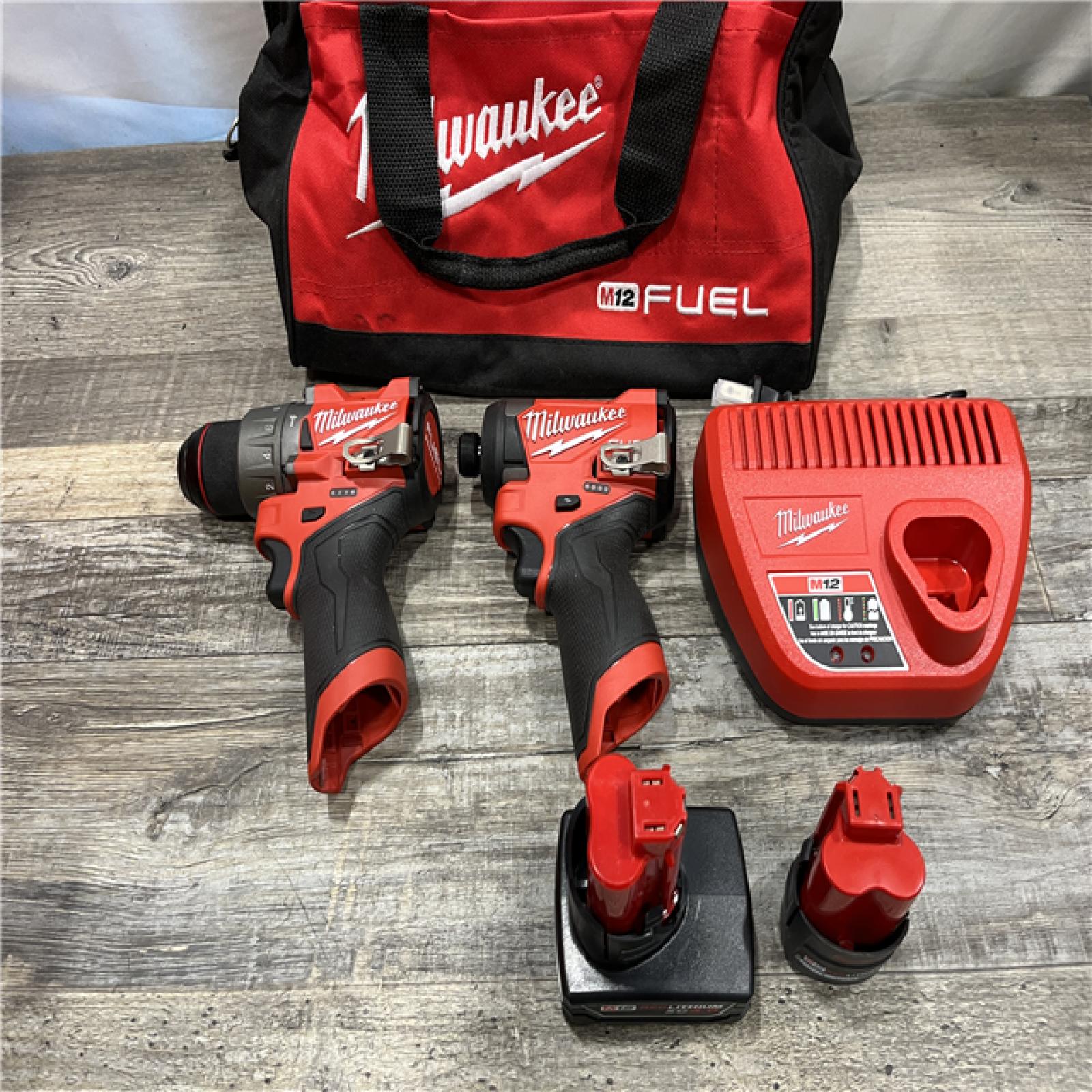 AS-IS Milwaukee FUEL 12-Volt Lithium-Ion Brushless Cordless Hammer Drill and Impact Driver Combo Kit