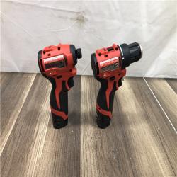 AS-IS Milwaukee 12-Volt Lithium-Ion Brushless Cordless Subcompact Drill and Impact Driver Combo Kit