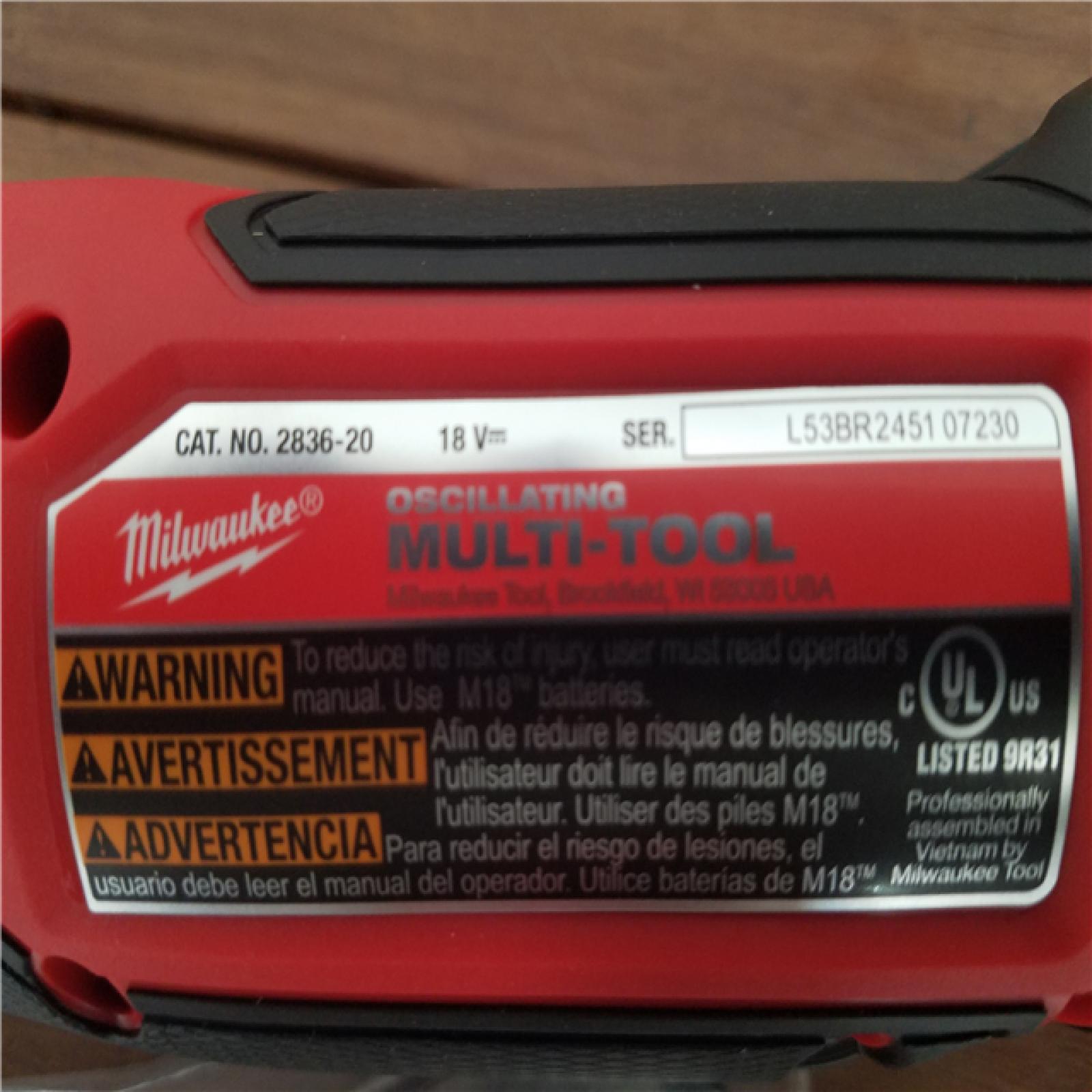 CALIFORNIA NEW MILWAUKEE M18 OSCILLATING MULTI-TOOL TOOL ONLY