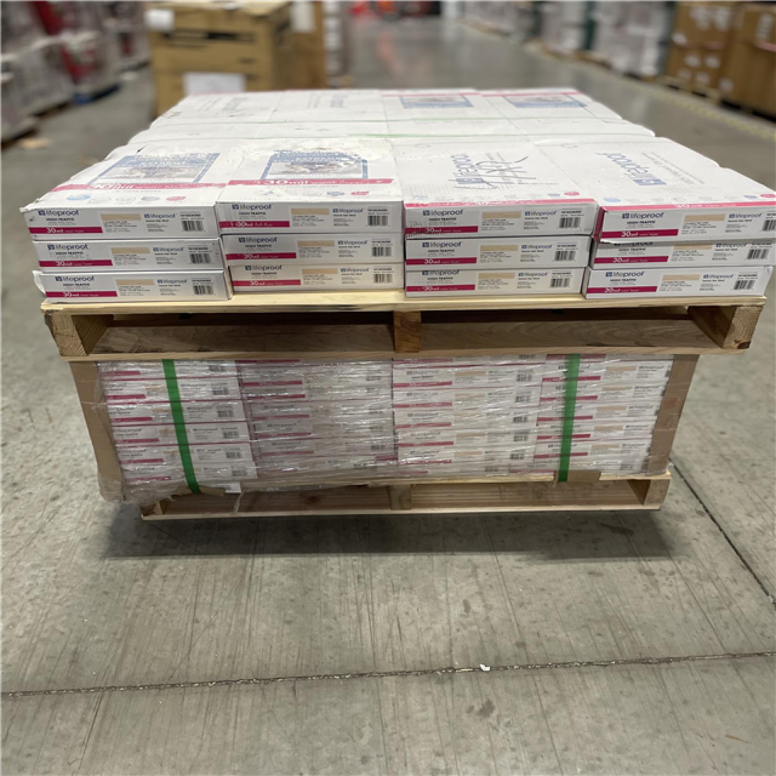 DALLAS LOCATION- LIFEPROOF Vesinet Oak 30 MIL x 8.7 in. W x 48 in. Vinyl Plank Flooring Pallet (33 Units)