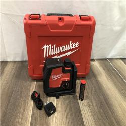 AS-IS Milwaukee 100 ft. REDLITHIUM Lithium-Ion USB Green Rechargeable Cross Line Laser Level with Charger