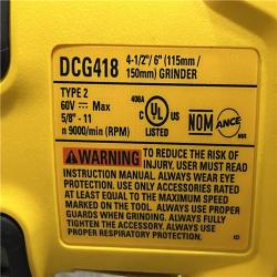 AS-IS DEWALT FLEXVOLT 60V MAX Cordless Brushless 4.5 in. to 6 in. Small Angle Grinder with Kickback Brake (Tool Only)