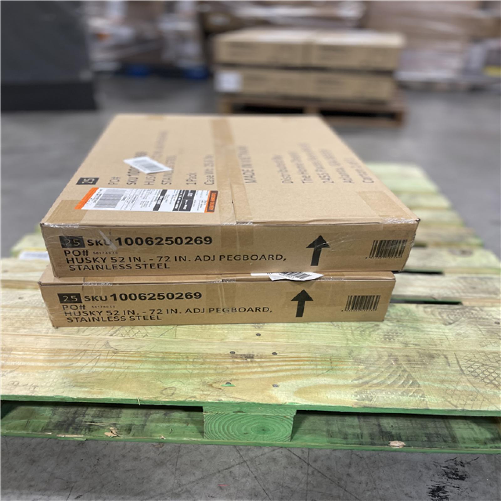 NEW! -  Husky 52 in. W to 72 in. W Stainless Steel Adjustable Pegboard -(2 units)