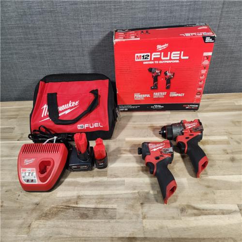 HOUSTON LOCATION - AS-IS Milwaukee 3497-22 12V Brushless Hammer Drill and Impact Driver Combo Kit