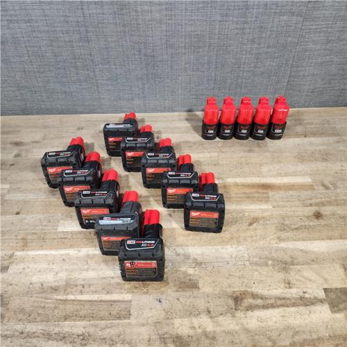 HOUSTON LOCATION - AS-IS MILWAUKEE BATTERY PACK QTY - 15