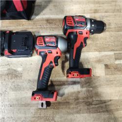 HOUSTON LOCATION - AS - IS Milwaukee 18V Lithium-Ion Cordless Drill Driver/Impact Driver Combo Kit