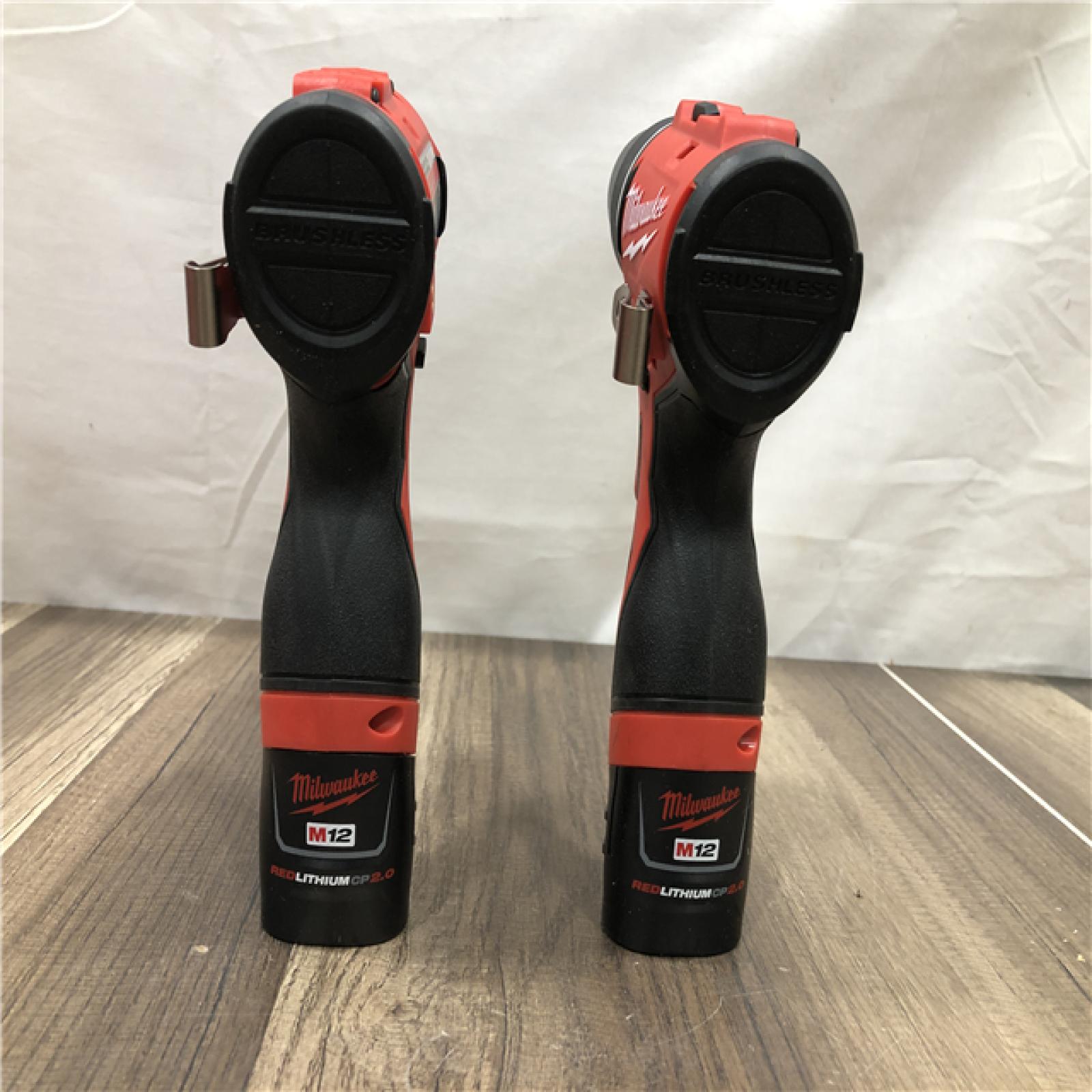 AS-IS Milwaukee 12V Lithium-Ion Brushless Cordless Subcompact Drill and Impact Driver Kit