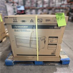 DALLAS LOCATION- Husky 52 in. W x 25 in. D Standard Duty 9-Drawer Mobile Workbench Tool Chest with Solid Wood Top in Gloss Black