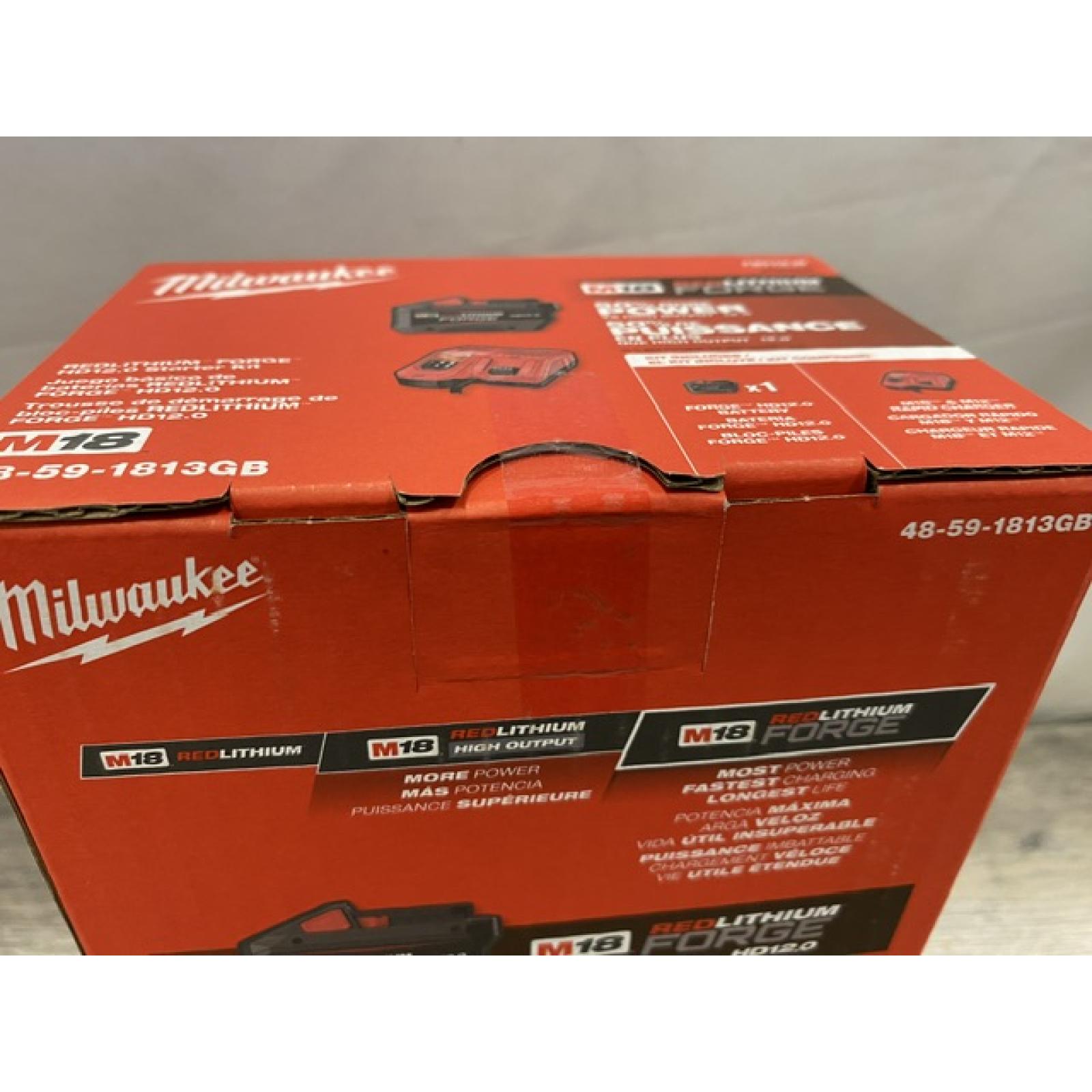 NEW - Milwaukee 18-Volt Lithium-Ion REDLITHIUM FORGE Starter Kit with 12. 0Ah Battery and Charger