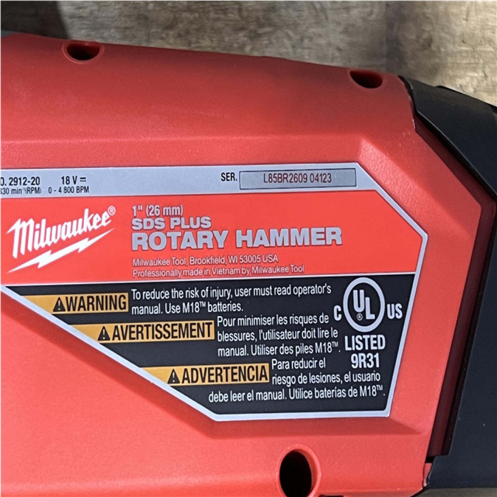 Houston Location AS-IS Milwaukee  FUEL 18V Lithium-Ion Brushless Cordless 1 in. SDS-Plus Rotary Hammer (Tool-Only)