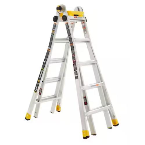 DALLAS LOCATION- NEW! GORILLA 22 ft. Reach MPXA Aluminum Multi-Position Ladder with Project Bucket  300 lbs. Load Capacity