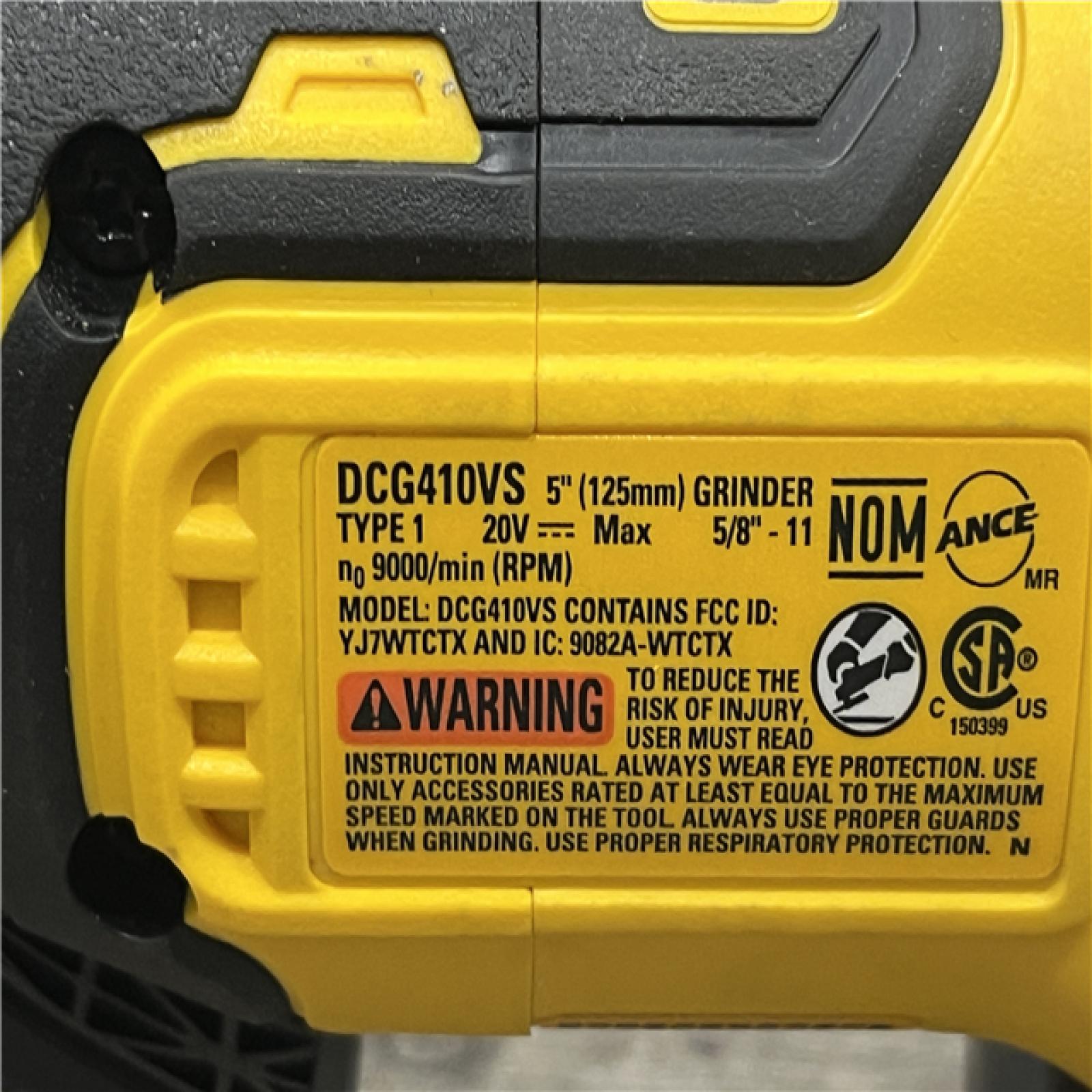 AS-IS DEWALT 20V XR Cordless 4-1/2. in. to 5 in. Variable Speed Angle Grinder (Tool Only)