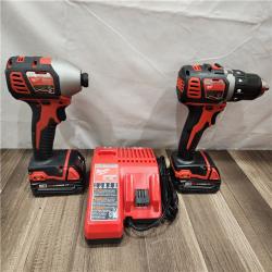 AS-IS- Milwaukee 18V Cordless Brushed 2-Tool Drill/Driver and Impact Driver Kit