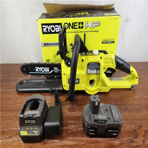 AS-IS RYOBI ONE+ HP 18V Brushless Cordless Battery Powered 10 in. Chainsaw Kit