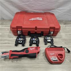 AS-IS MILWAUKEE 12-Volt Lithium-Ion Force Logic Cordless Press Tool Kit (3 Jaws Included) with Two 1.5 Ah Battery and Hard Case