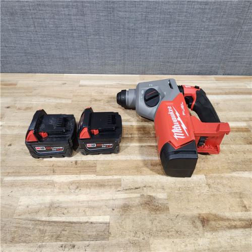 HOUSTON LOCATION - AS - IS Milwaukee  FUEL 18V Lithium-Ion Brushless Cordless 1 in. SDS-Plus Rotary Hammer W/ (2) BATTERIES