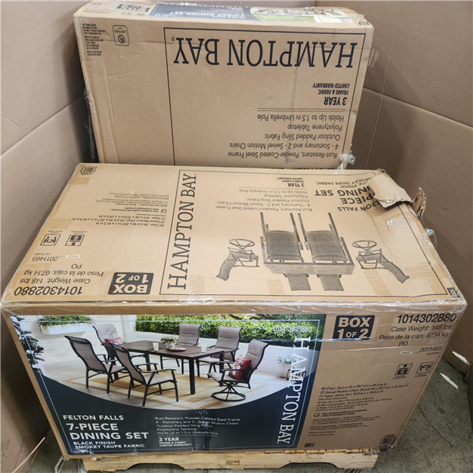 Phoenix NEW Hampton Bay Felton Falls 7-Piece Padded Sling Outdoor Dining Set