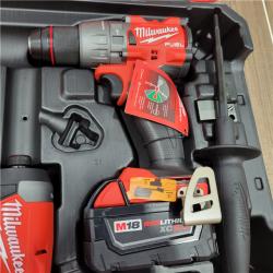AS-IS Milwaukee M18 FUEL 18V Lithium-Ion Brushless Cordless Hammer Drill and Impact Driver Combo Kit (2-Tool) with 2 Batteries