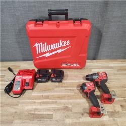 HOUSTON LOCATION - AS-IS Milwaukee  FUEL 18V Lithium-Ion Brushless Cordless Hammer Drill and Impact Driver Combo Kit