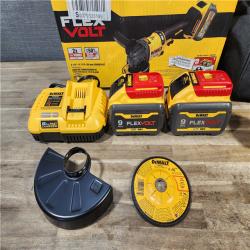 HOUSTON LOCATION - AS-IS (APPEARS LIKE NEW) DeWalt Flexvolt 60V Max Cordless Grinder  4.5 in; 6 in  Kit  W/ (2) BATTERY & CHARGER (DCG418X2)