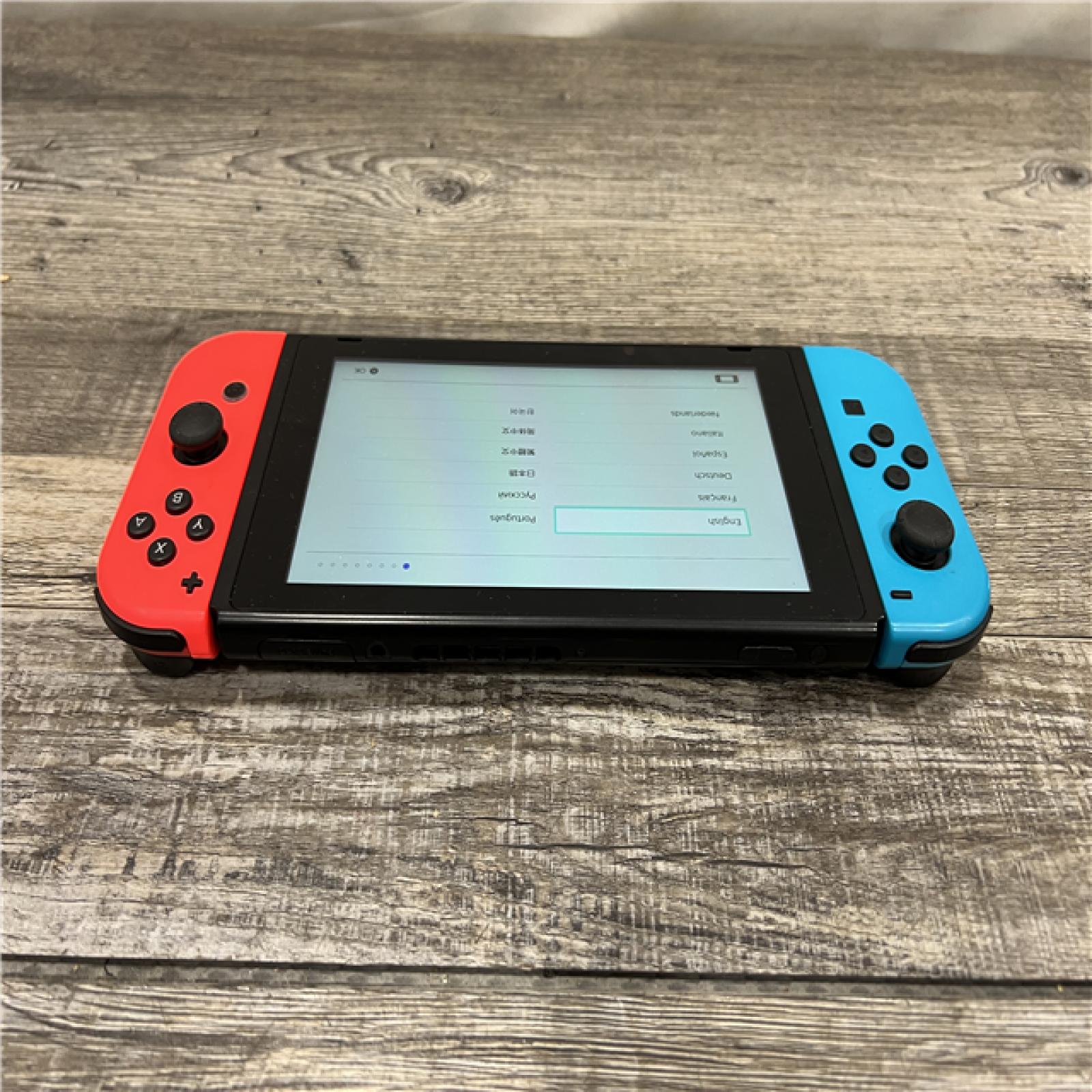 AS-IS Nintendo Switch with Neon Blue and Neon Red Joy-Con