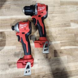 HOUSTON LOCATION - AS-IS M18 18-Volt Lithium-Ion Brushless Cordless Compact Hammer Drill/Impact Combo Kit (2-Tool) with (2) Batteries  Bag