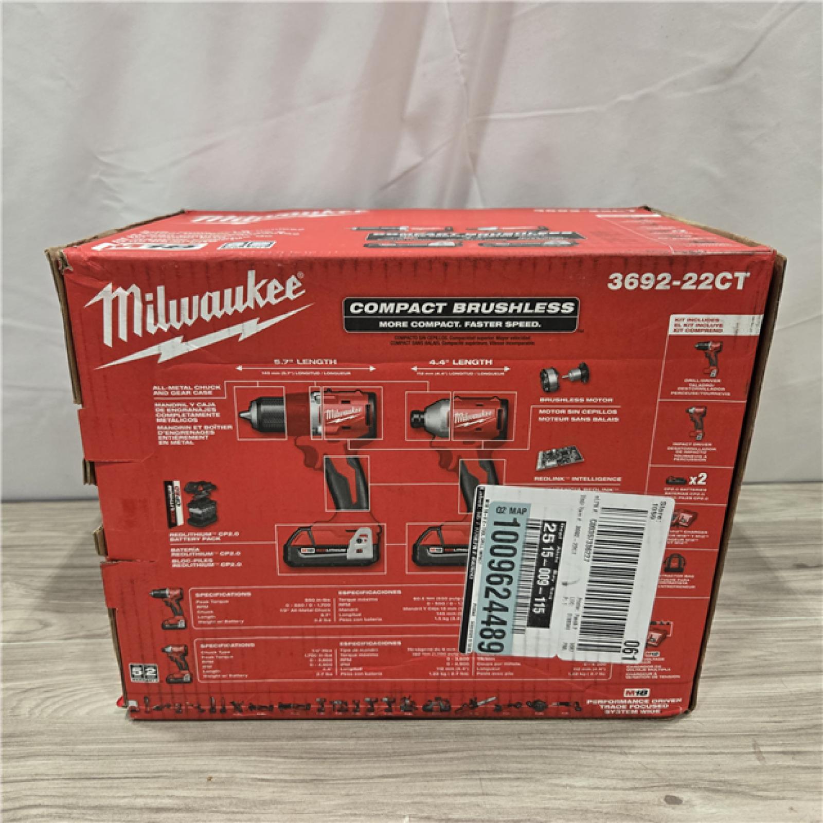 NEW! - Milwaukee M18 Compact 2-Tool Combo Kit