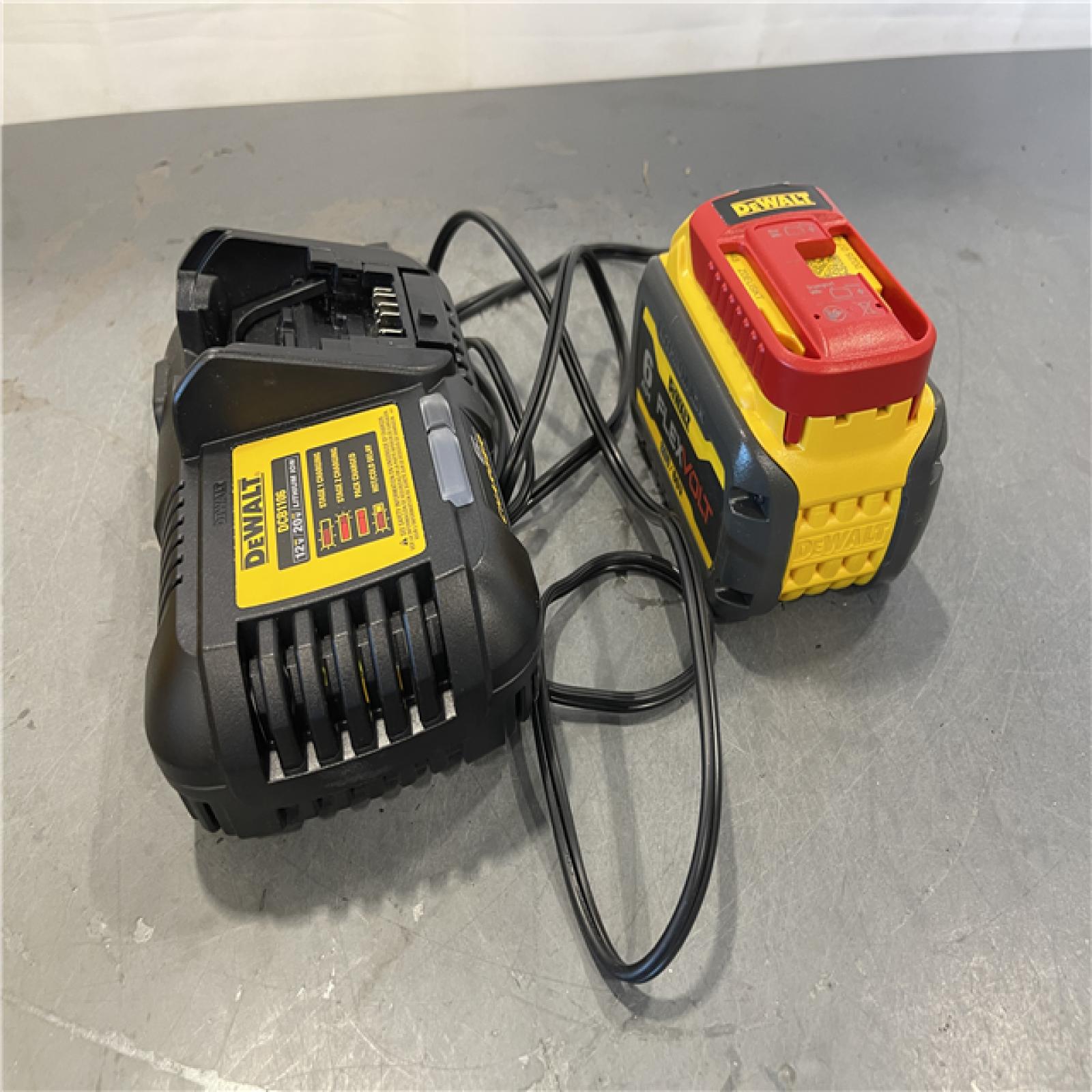 AS-IS - DEWALT FLEXVOLT 20V/60V MAX Lithium-Ion 6.0Ah Battery Pack with 6 Amp Output Charger