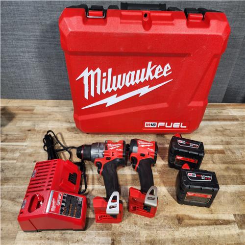 Houston Location AS-IS Milwaukee FUEL 18V Lithium-Ion Brushless Cordless Hammer Drill and Impact Driver Combo Kit