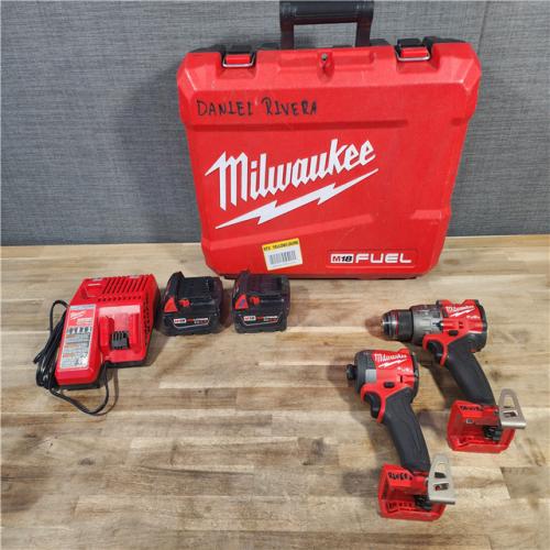 HOUSTON LOCATION - AS-IS MILWAUKEE M18 FUEL 18V Lithium-Ion Brushless Cordless Hammer Drill and Impact Driver Combo Kit (2-Tool) with 2 Batteries