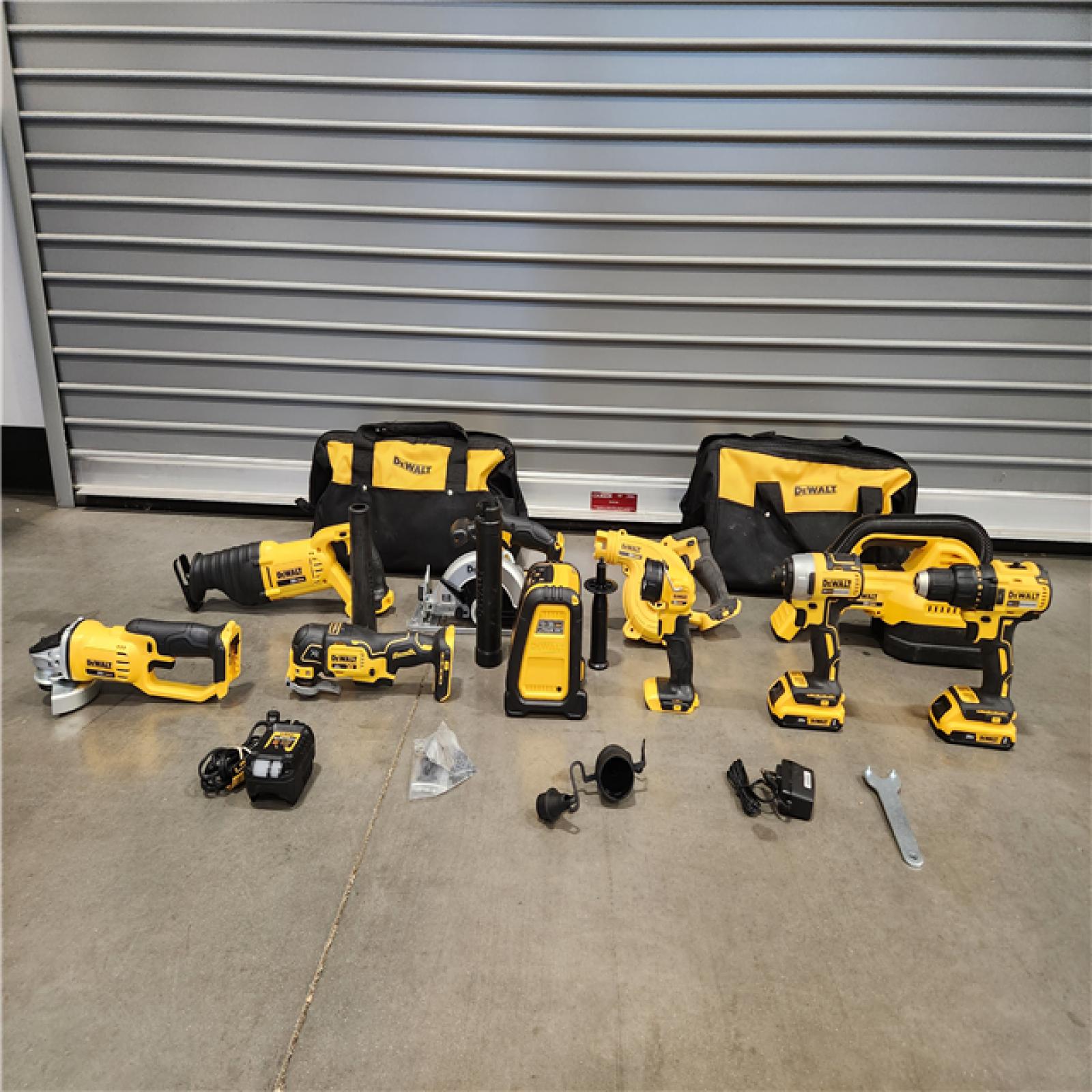 AS-IS- DEWALT 20-Volt Max Lithium-Ion 10-Tool Cordless Combo Kit with Two 2.0 Ah Batteries, Charger and 2 Bags