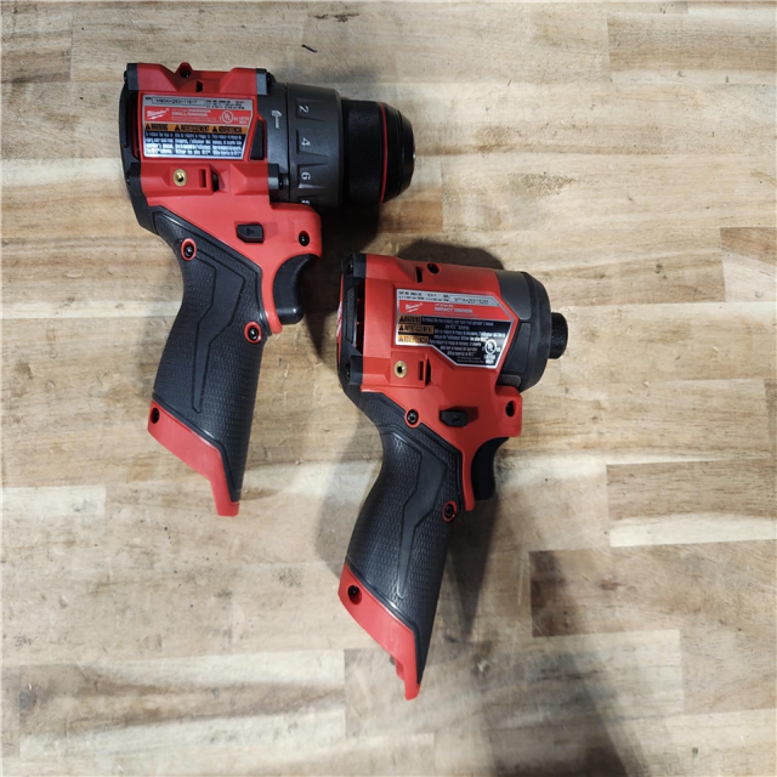HOUSTON LOCATION - AS-IS Milwaukee FUEL 12-Volt Lithium-Ion Brushless Cordless Hammer Drill and Impact Driver Combo Kit