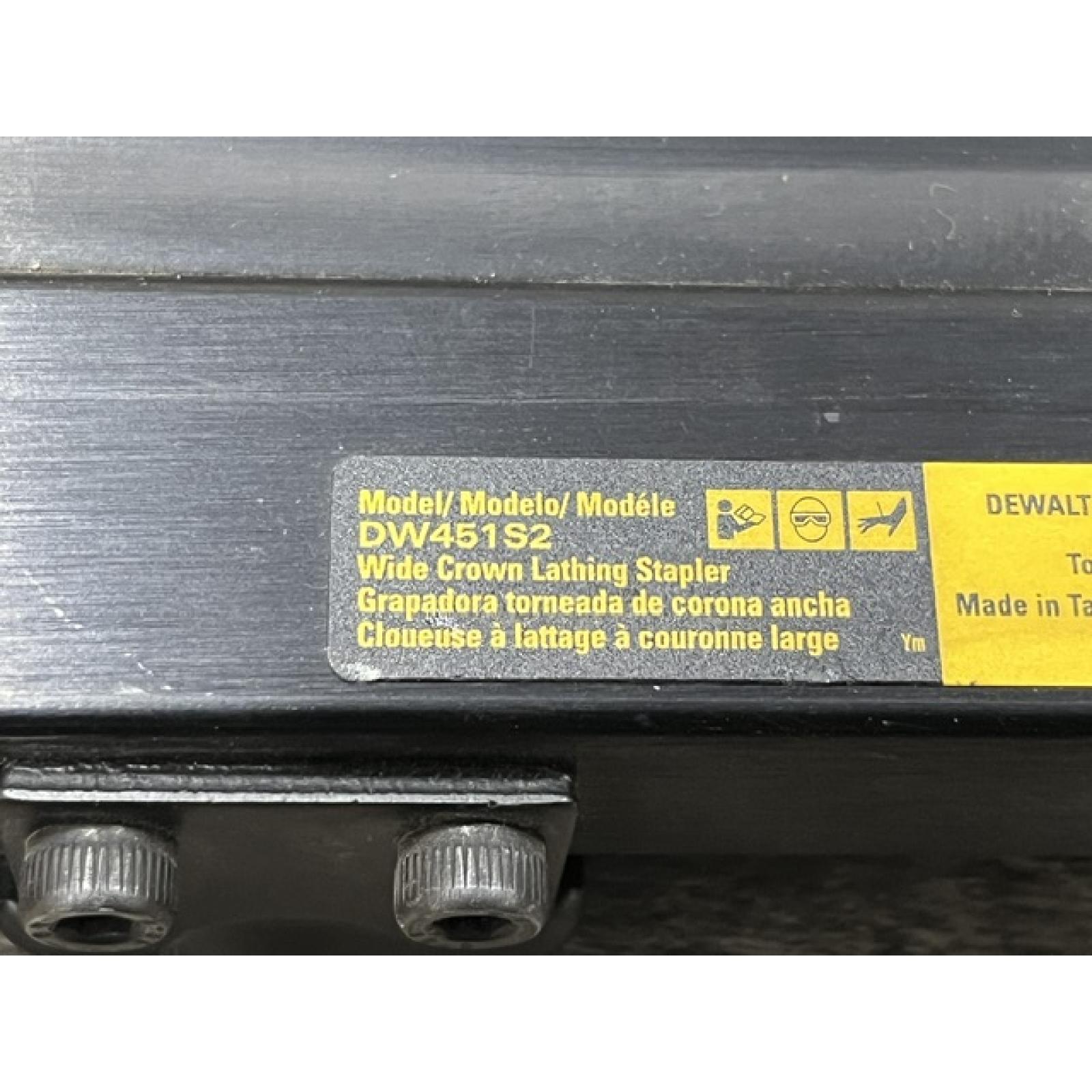 AS-IS DEWALT Corded Pneumatic 16-Gauge 1 in. Crown Lathing Stapler