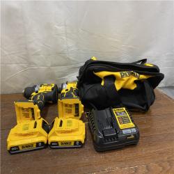 AS-IS DEWALT 20V MAX XR Cordless Drill/Driver, ATOMIC Impact Driver 2 Tool Combo Kit, (2) 2.0Ah Batteries, Charger, and Bag
