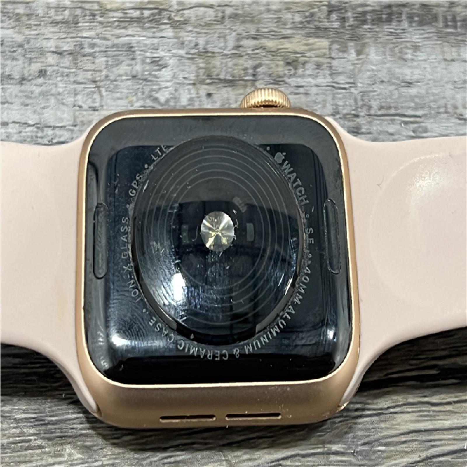 AS-IS Apple Watch SE (GPS + Cellular, 40mm) - Gold Case with Pink Sand Sport Band