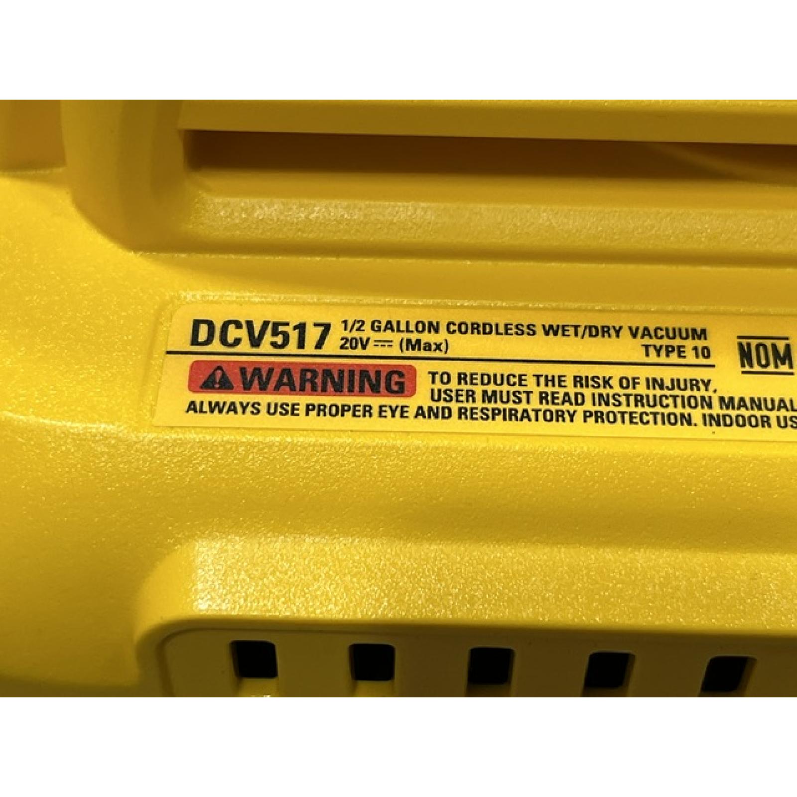 AS-IS DEWALT 20V MAX Cordless 1/2 Gal. Wet/Dry Portable Vacuum (Tool-Only)