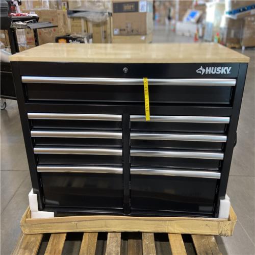 DALLAS LOCATION - Husky Tool Storage 46 in. W x 18 in. D 9-Drawer Mobile Workbench Cabinet in Gloss Black