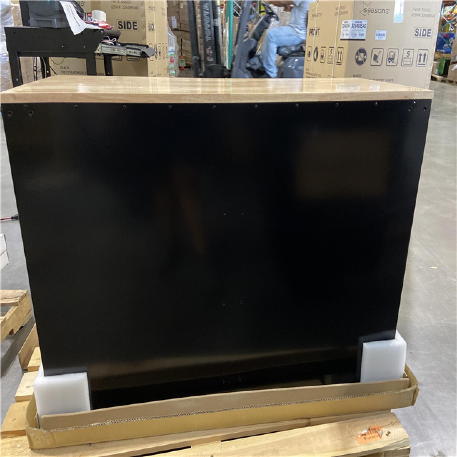DALLAS LOCATION - Husky Tool Storage 46 in. W x 18 in. D 9-Drawer Mobile Workbench Cabinet in Gloss Black