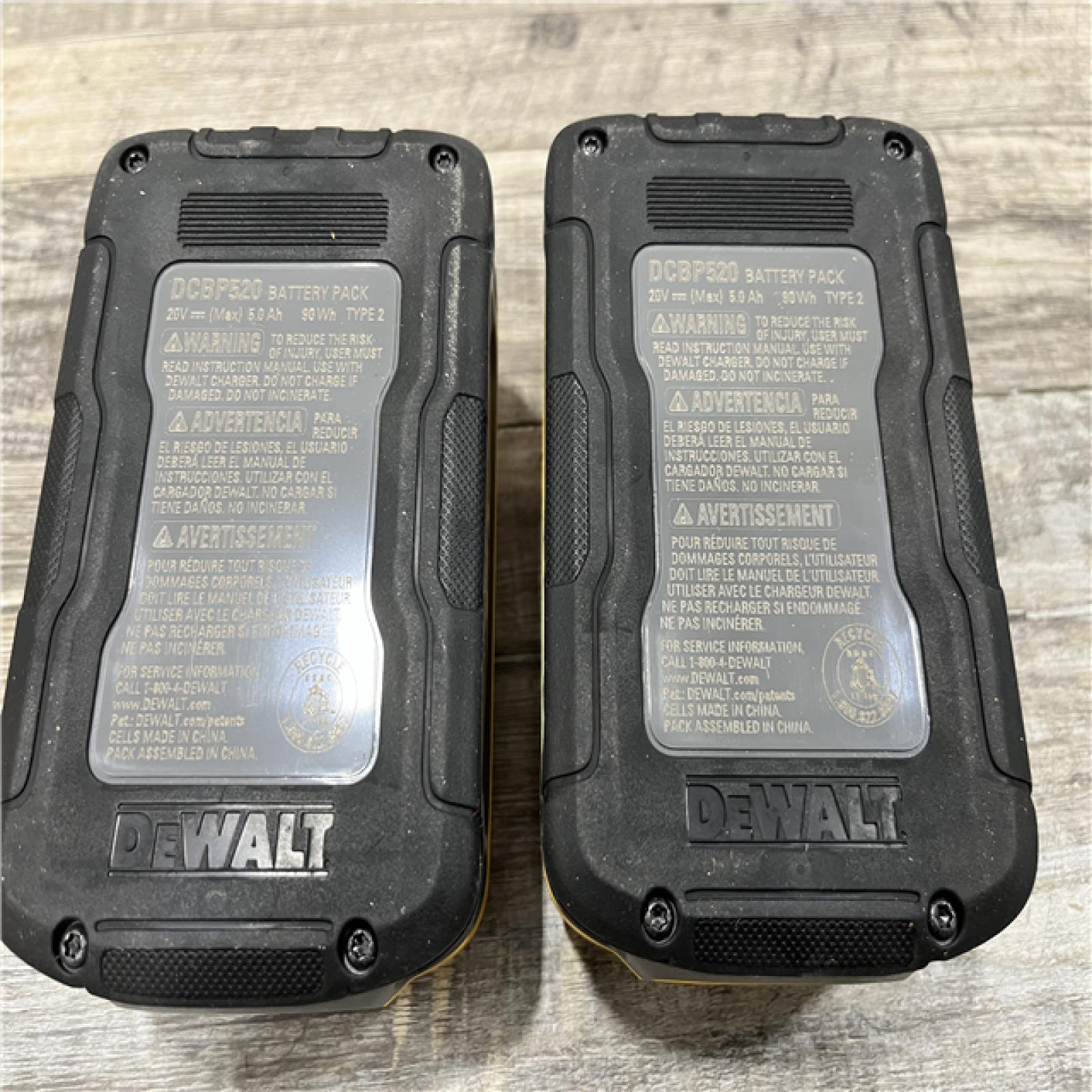 AS-IS DEWALT 20V MAX XR POWERSTACK Lithium-Ion 5.0Ah Battery (2 -Pack)