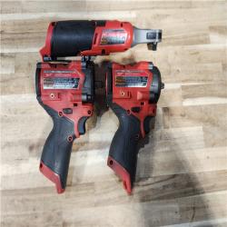 HOUSTON LOCATION - AS-IS MILWAUKEE 3 TOOL COMBO KIT W/ (2) BATTERY & CHARGER