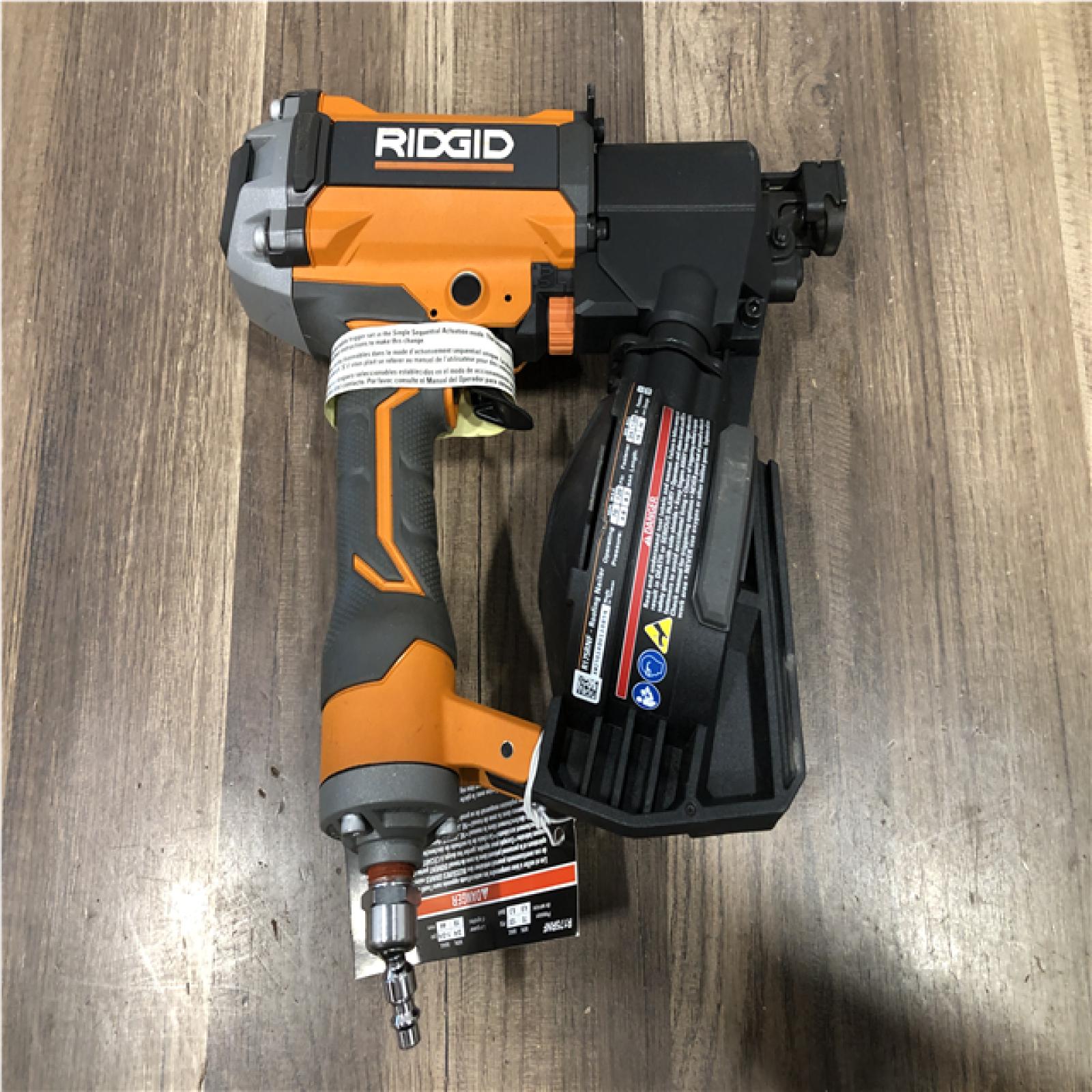 AS-IS RIDGID Pneumatic 15 Deg. 1-3/4 in. Coil Roofing Nailer
