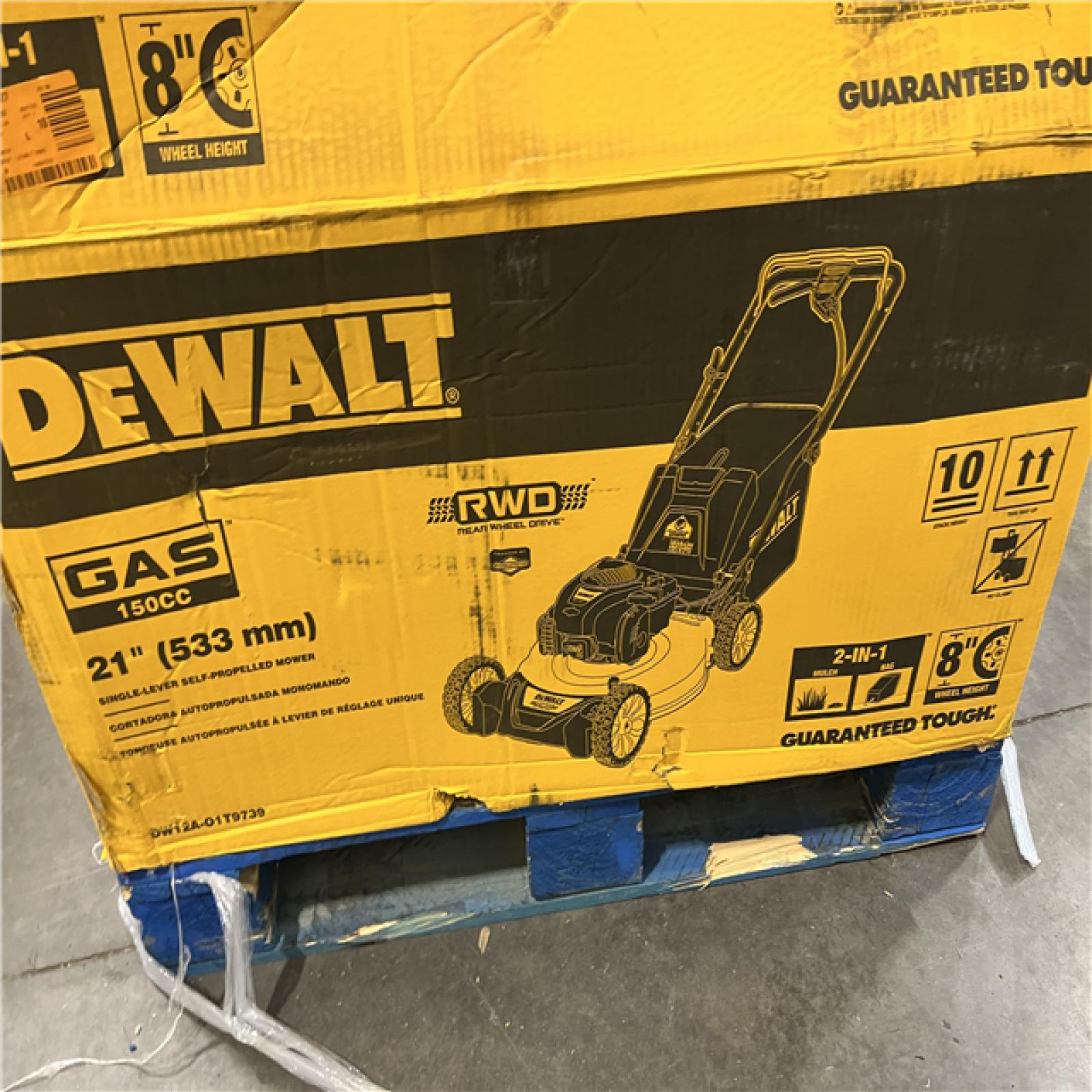 Dallas Location - As-Is DEWALT 21 in. 150cc Briggs and Stratton 625ex Engine Rear Wheel Drive 2-in-1 Gas Self Propelled Walk Behind Lawn Mower